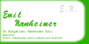 emil manheimer business card